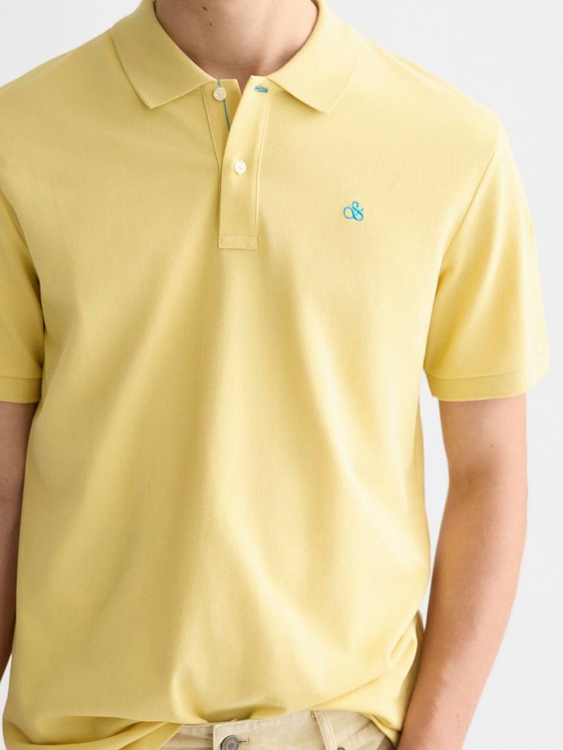 Scotch And Soda Core Piqué Poloshirt Gelb - Größe L günstig online kaufen