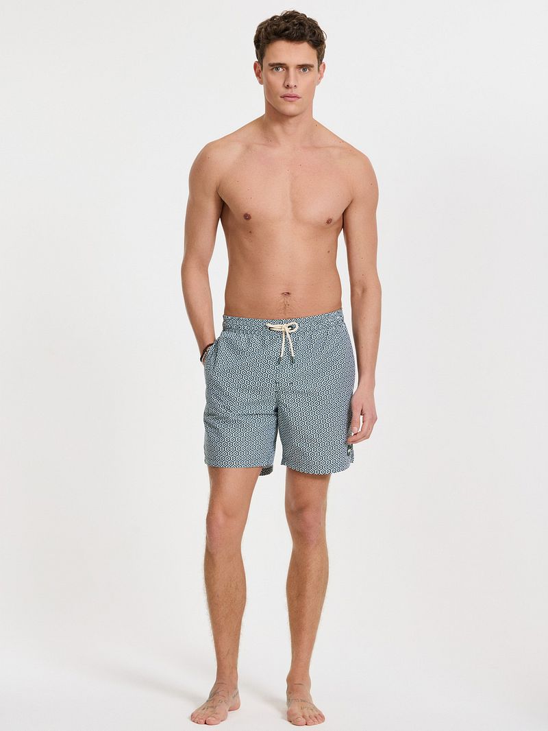 Shiwi Badeshorts Mike Geo Tile Dunkelgrün - Größe M günstig online kaufen