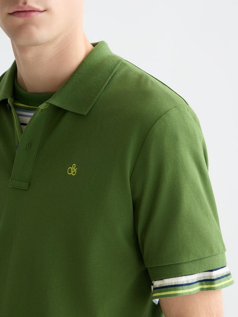 Scotch And Soda Core Piqué Poloshirt Grün - Größe M günstig online kaufen