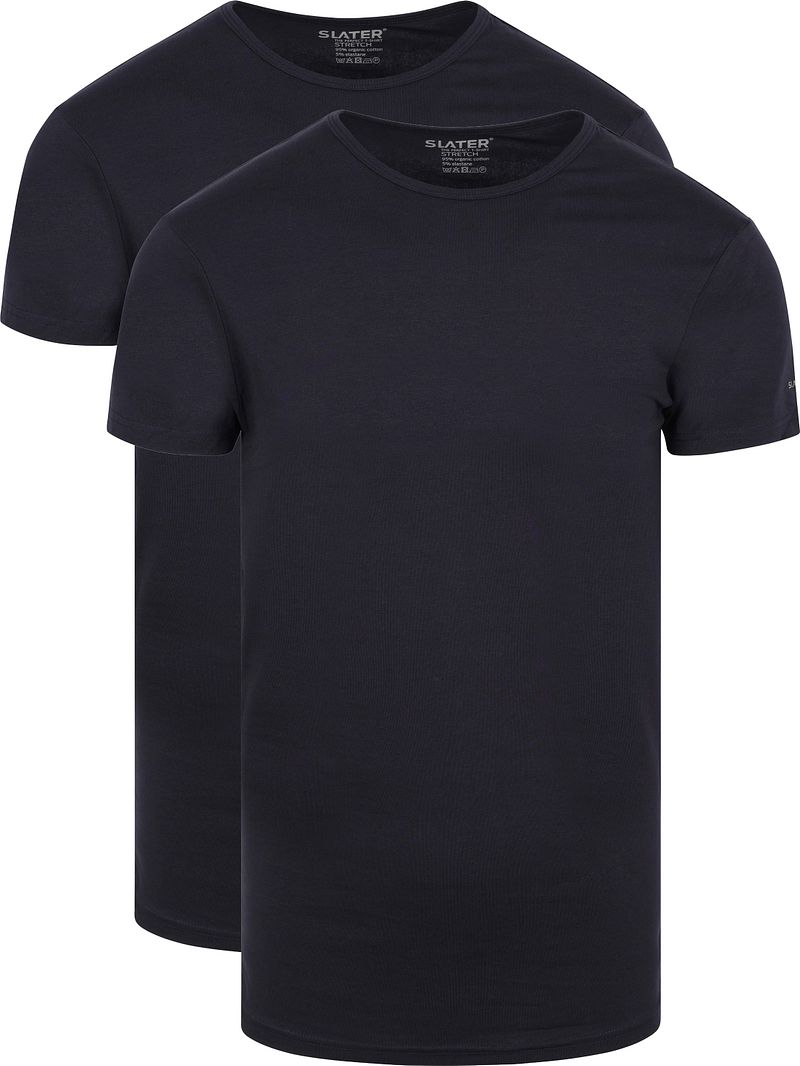 Slater 2er-Pack Stretch T-shirt Dunkelblau - Größe XXL