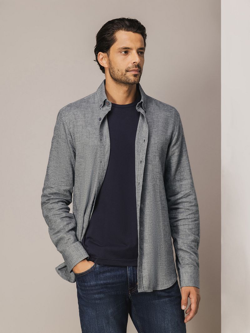 State Of Art Knitted Oxford Hemd Grau - Größe L günstig online kaufen