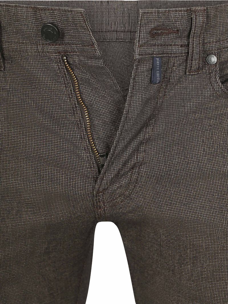 Pierre Cardin Trousers Lyon Tapered Druck Braun - Größe W 32 - L 32 günstig online kaufen