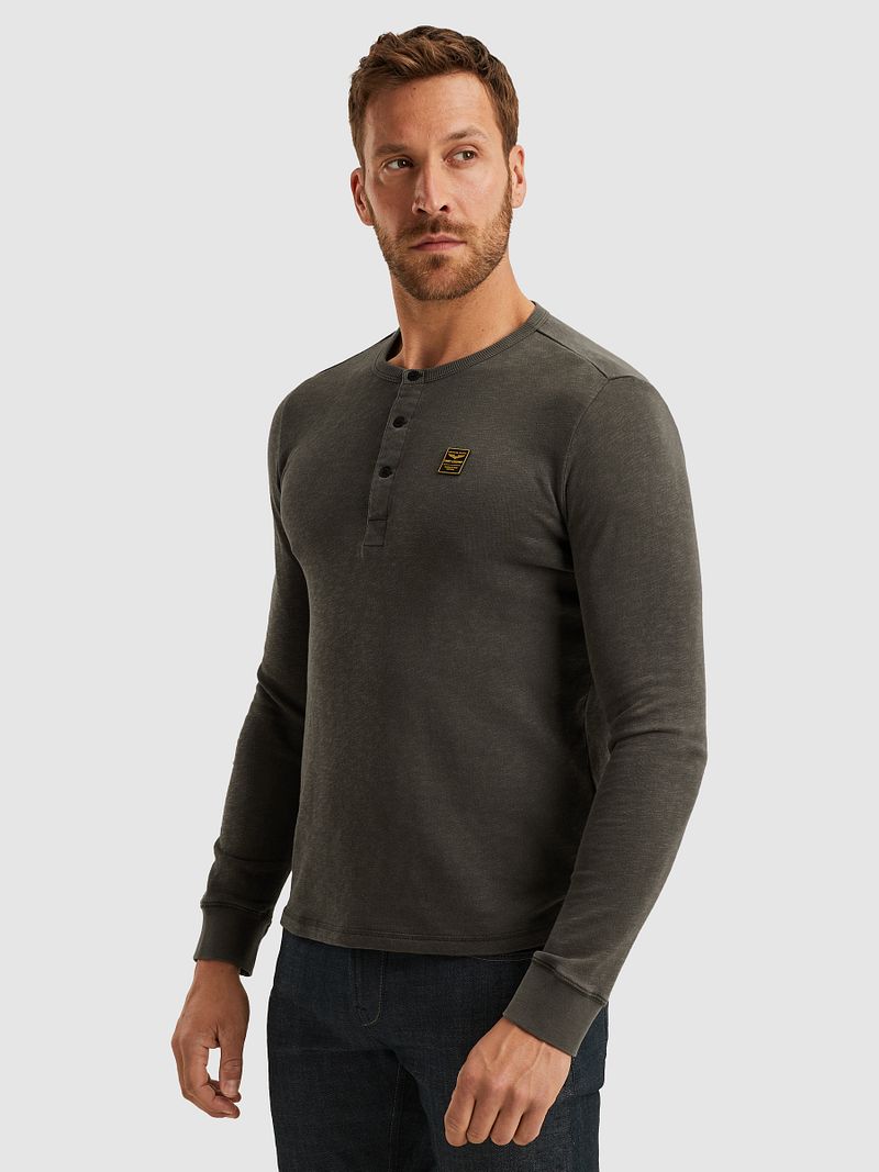PME Legend Longsleeve T-Shirt Buttons Beluga - Größe M günstig online kaufen