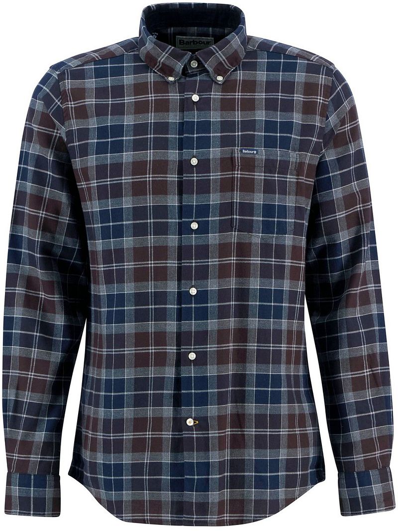 Barbour Fortrose Hemd Tartan Navy Braun - Größe L günstig online kaufen