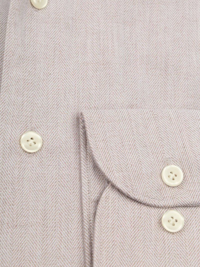 Profuomo Hemd Peached Herringbone Flanell Beige - Größe 39 günstig online kaufen