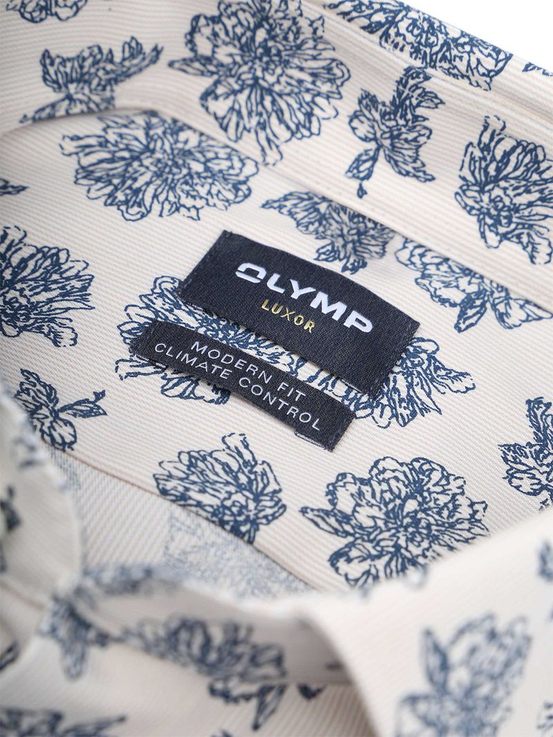 OLYMP Luxor Hemd Druck Blau - Größe 48 günstig online kaufen
