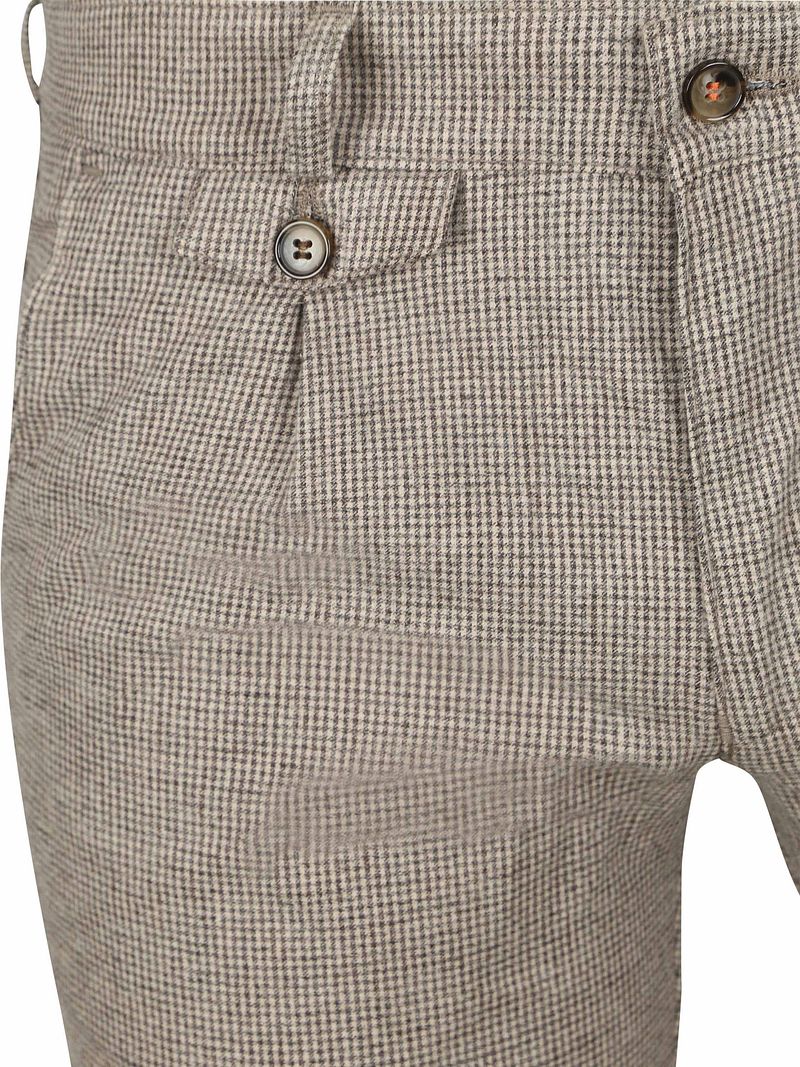 Suitable Chino Pico Pleat Flanel Druck Beige - Größe 46 günstig online kaufen