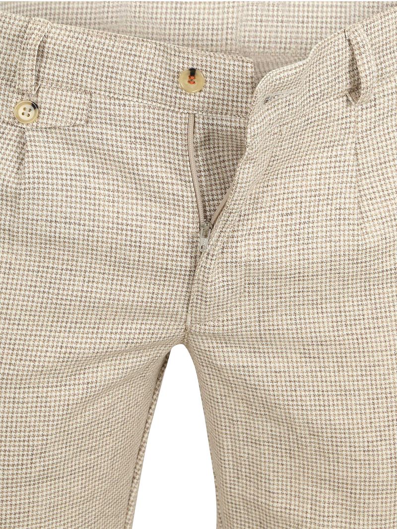Suitable Chino Pico Pleat Cotton Linen Pepita Beige - Größe 102 günstig online kaufen