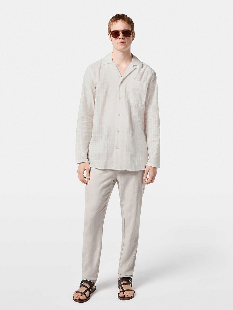 Scotch and Soda Chino Warren Leinen Greige - Größe W 34 - L 32 günstig online kaufen
