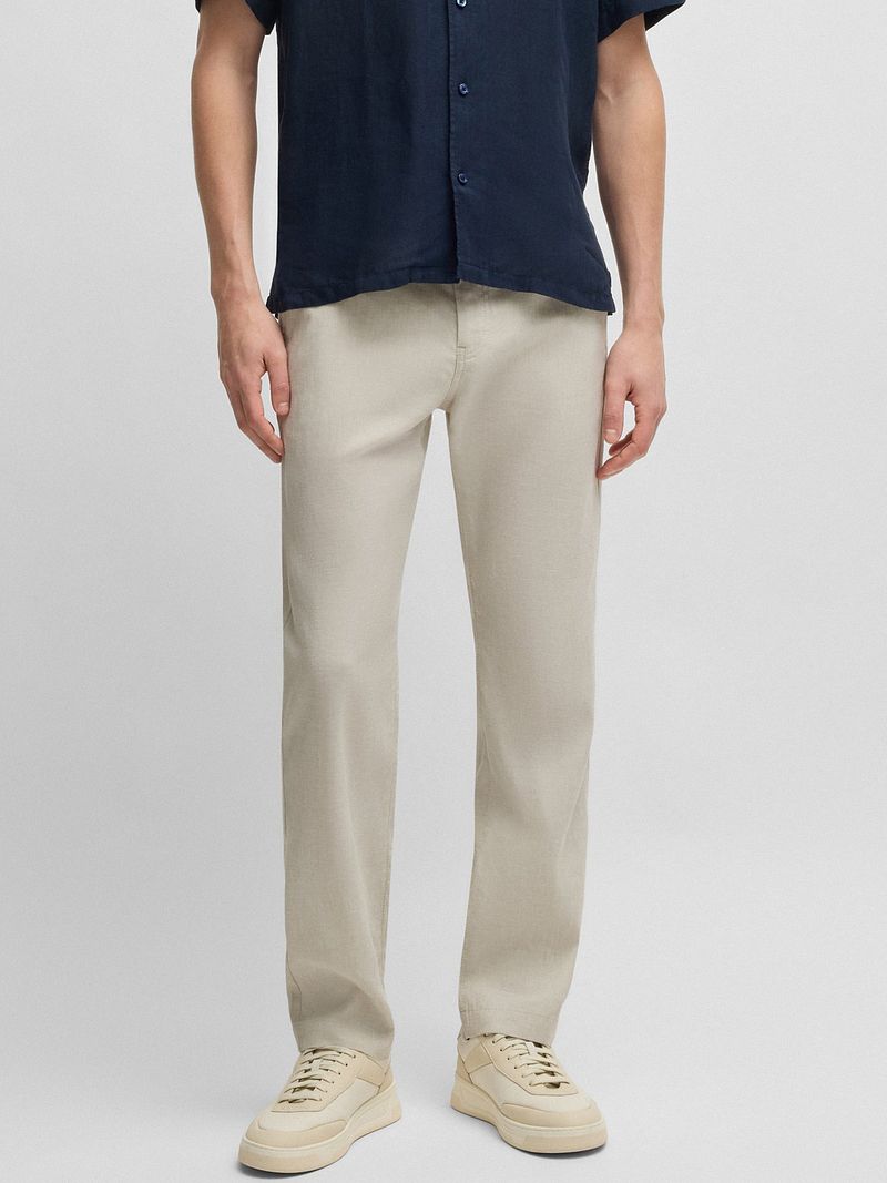 BOSS Chino Sanderson Linen Blend Ecru - Größe W 36 - L 34 günstig online kaufen