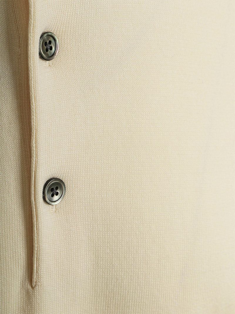 Profuomo Knitted Poloshirt Ecru - Größe M günstig online kaufen