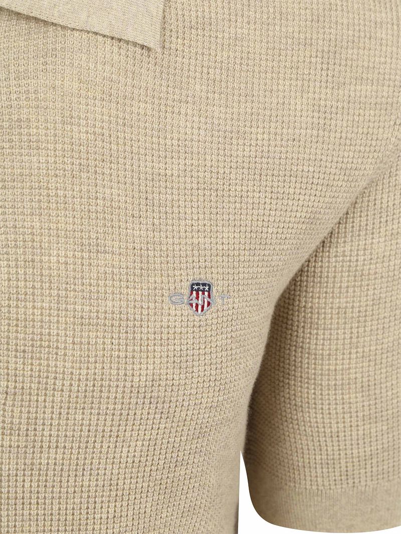 Gant Knitted Poloshirt Beige - Größe 3XL günstig online kaufen