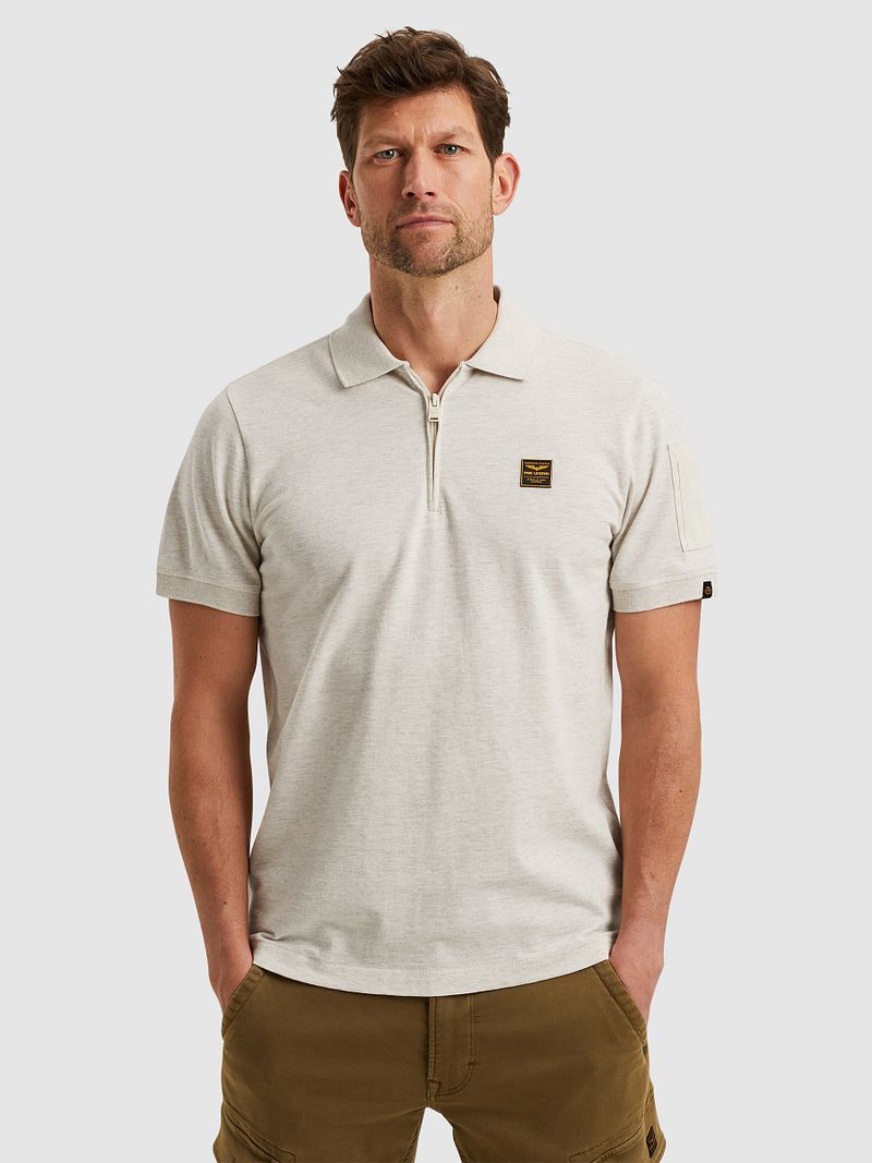 PME Legend Half-Zip Poloshirt Piqué Interlock Ecru - Größe XL günstig online kaufen