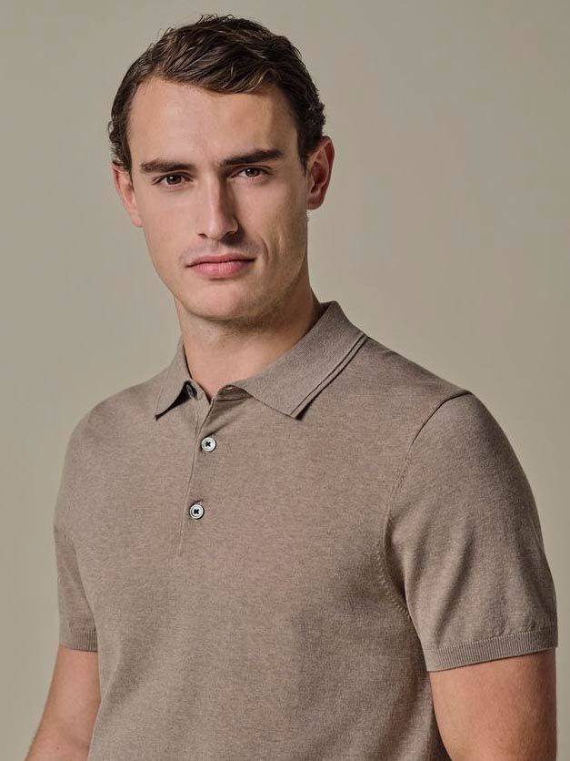 Profuomo Knitted Poloshirt Beige - Größe XL günstig online kaufen