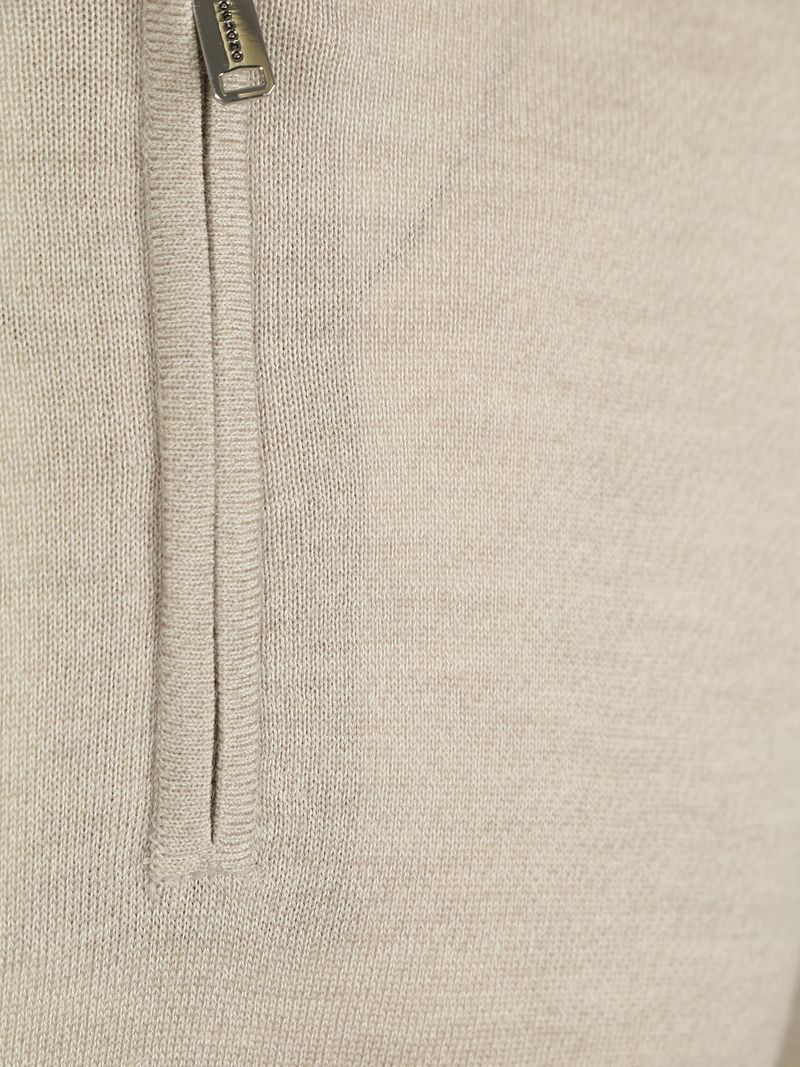 Profuomo Half Zip Pullover Merinowolle Beige - Größe S günstig online kaufen