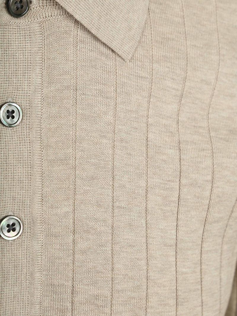Profuomo Longsleeve Poloshirt Dropneedle Beige - Größe M günstig online kaufen