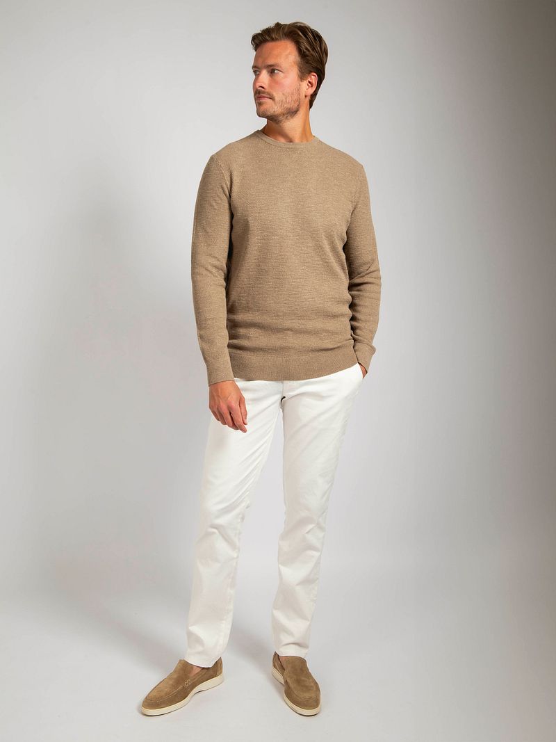 Suitable Pullover Structure Slub Beige - Größe M günstig online kaufen