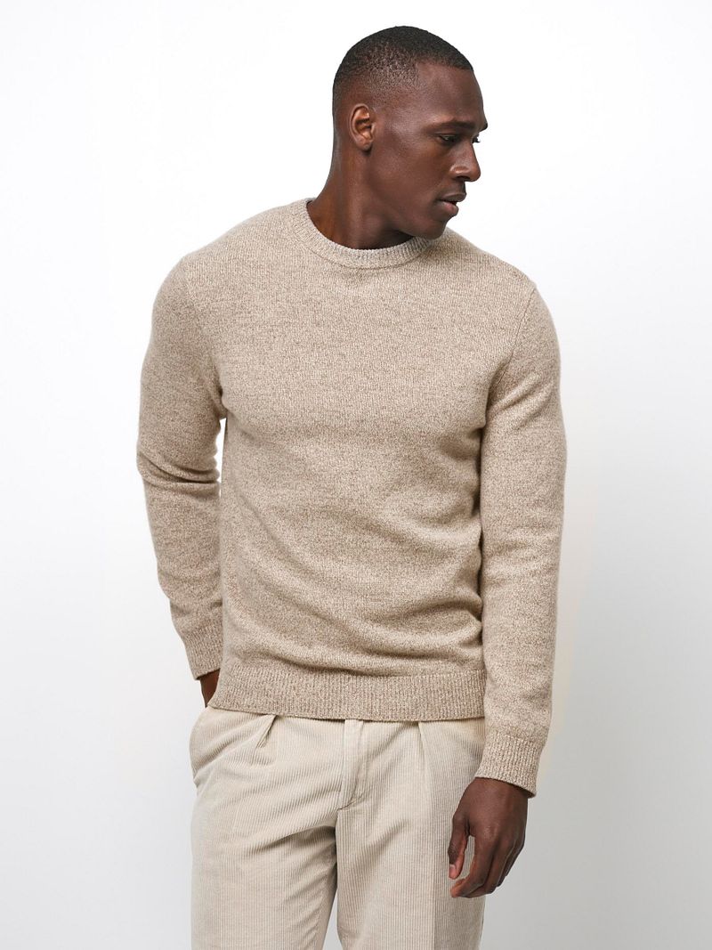 Profuomo Pullover Wool Blend Sand - Größe M günstig online kaufen