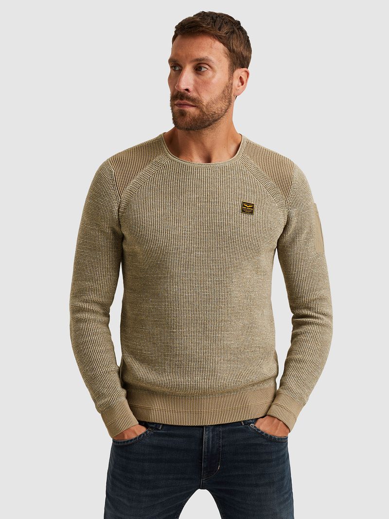 PME Legend Knitted Pullover Melange Beige - Größe XL günstig online kaufen