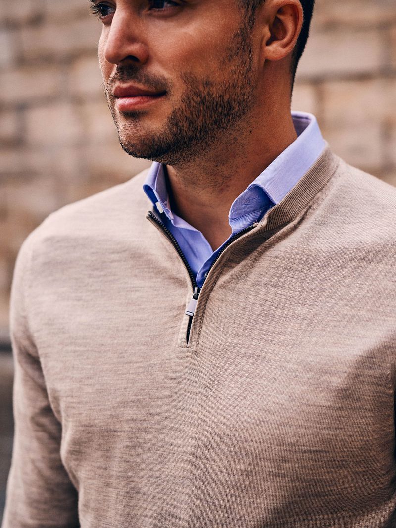 Suitable Crew Zip Merino Sand - Größe XXL günstig online kaufen