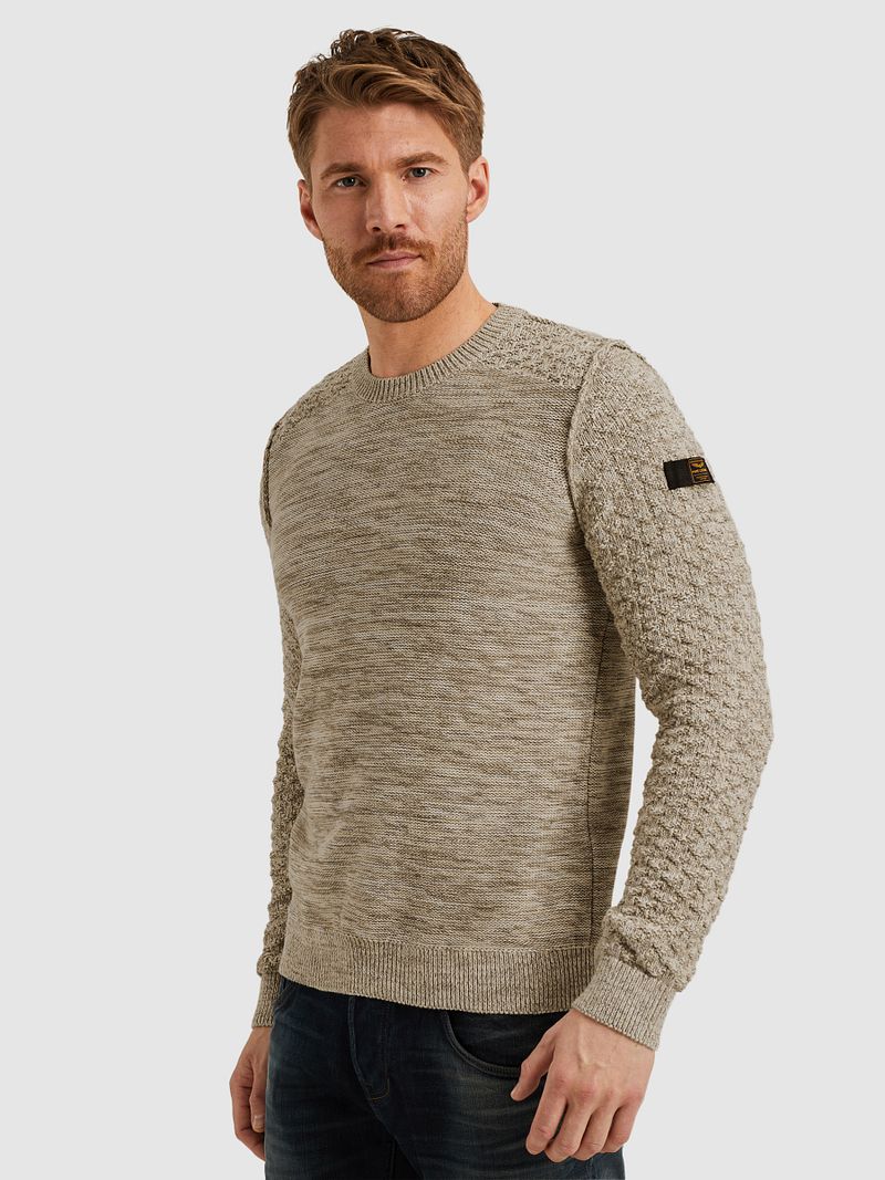 PME Legend Sweater Mouliné Beige - Größe XXL günstig online kaufen