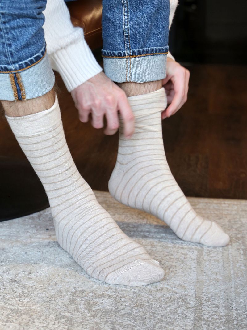 Suitable Socken 3-Pack Druck Ecru - Größe 42-46 günstig online kaufen