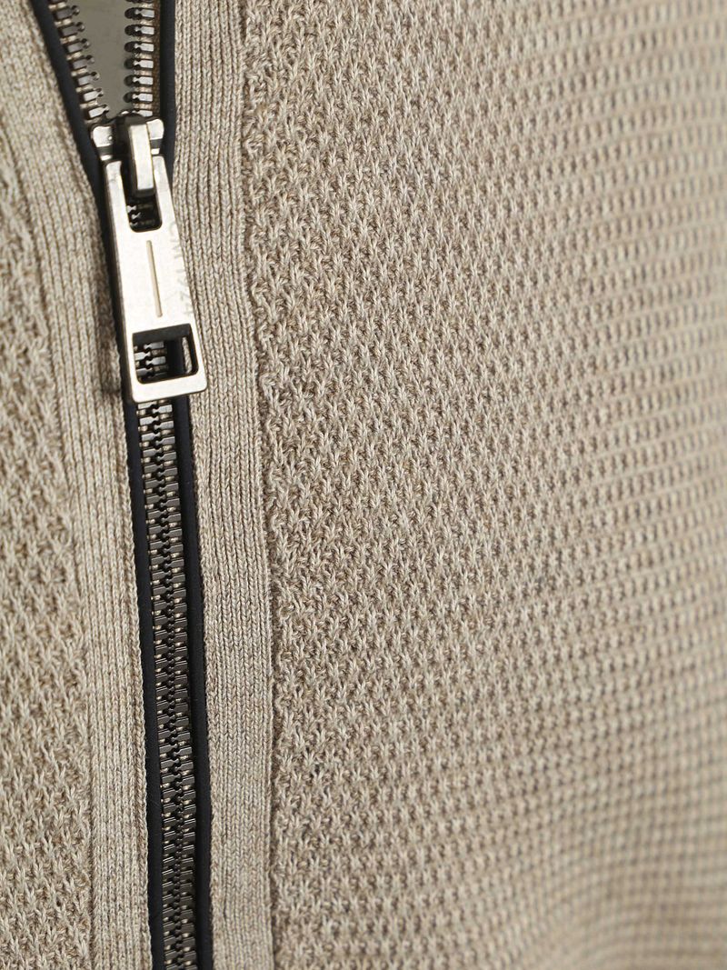 Casa Moda Strickjacke Zip Structure Beige - Größe 4XL günstig online kaufen