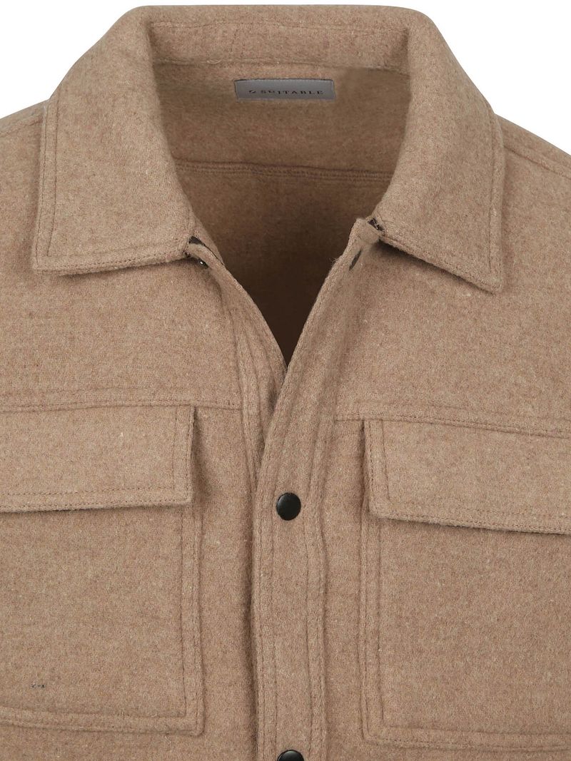 Suitable Overshirt Wool Blend Beige - Größe XXL günstig online kaufen