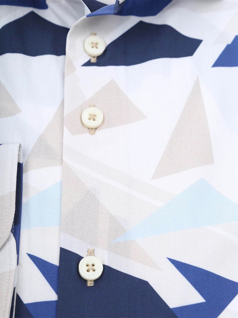 R2 Hemd Geometrical Druck Blau - Größe 45 günstig online kaufen