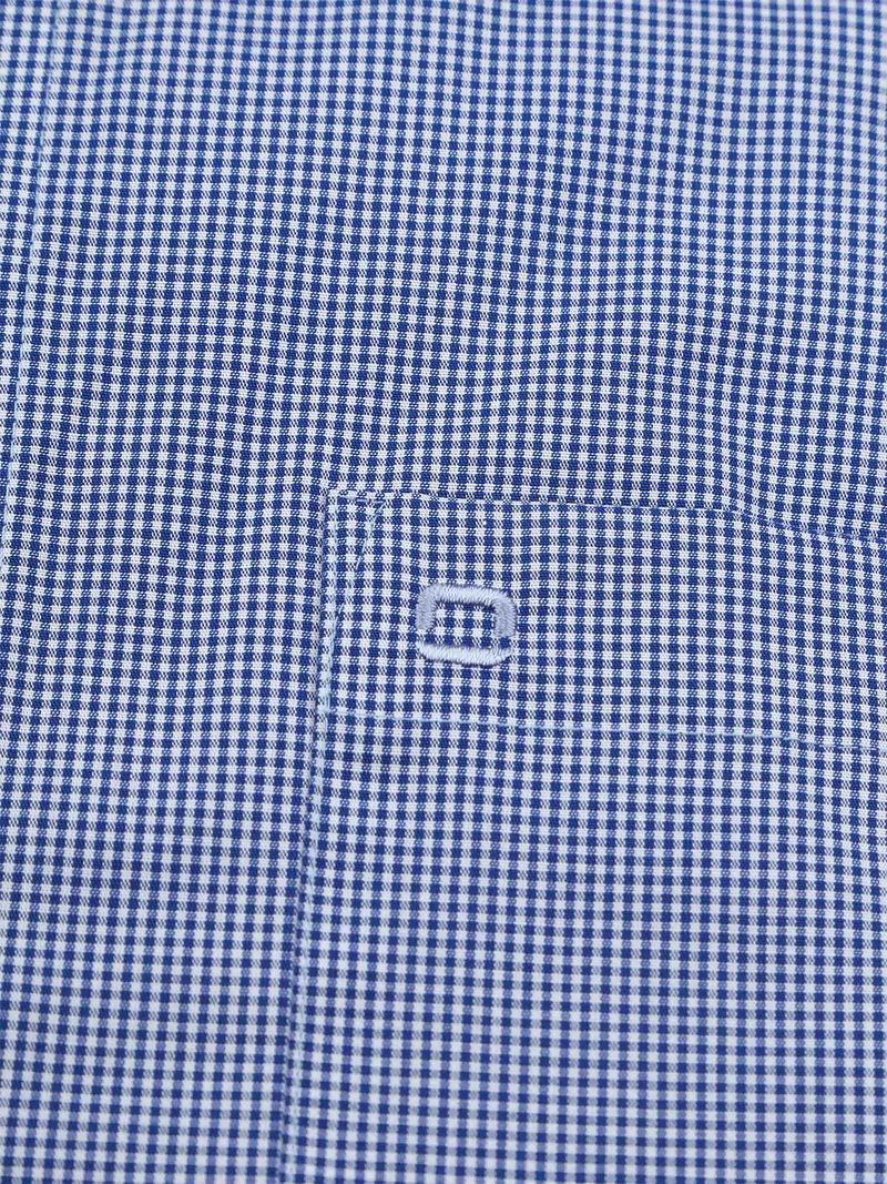 OLYMP Hemd  Luxor Kurzarm Karo Royal Blau - Größe 45 günstig online kaufen