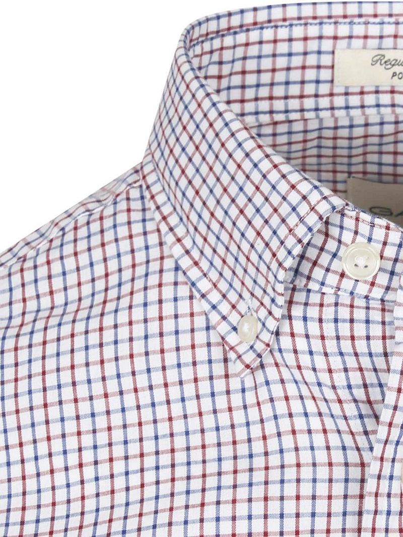 Gant Casual Hemd Poplin Blau Rot kariert  - Größe L günstig online kaufen
