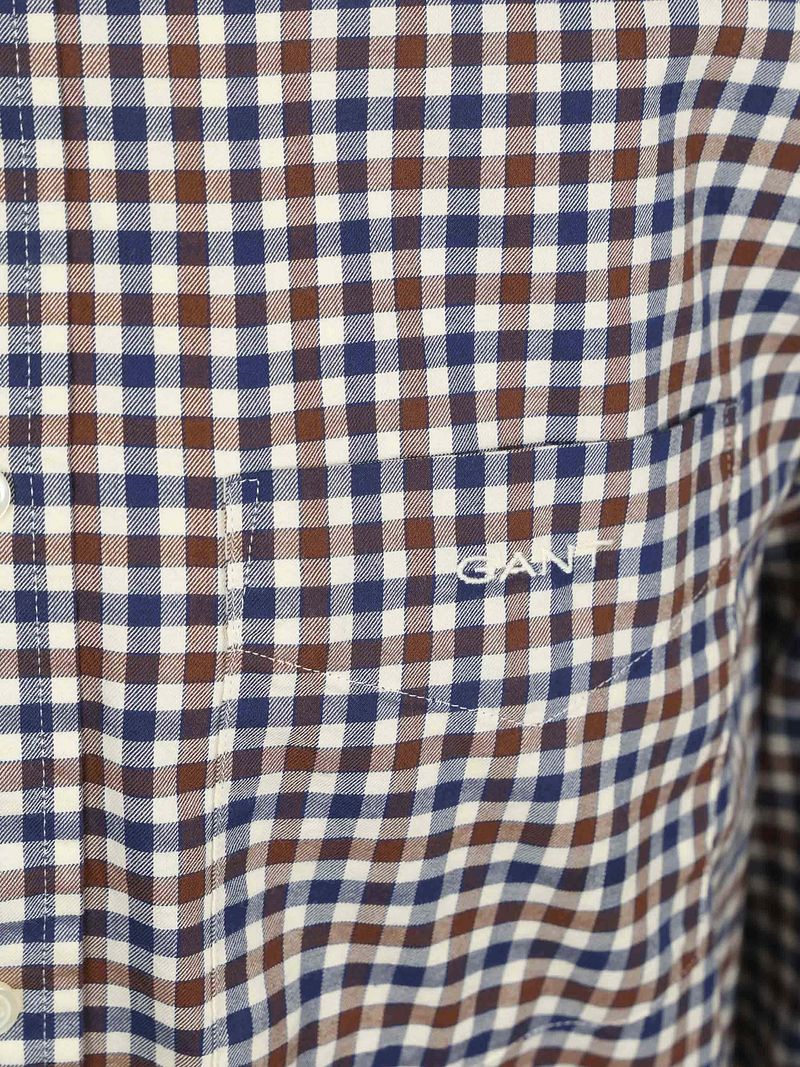 Gant Casual Hemd Twill Blau Braun - Größe XXL günstig online kaufen