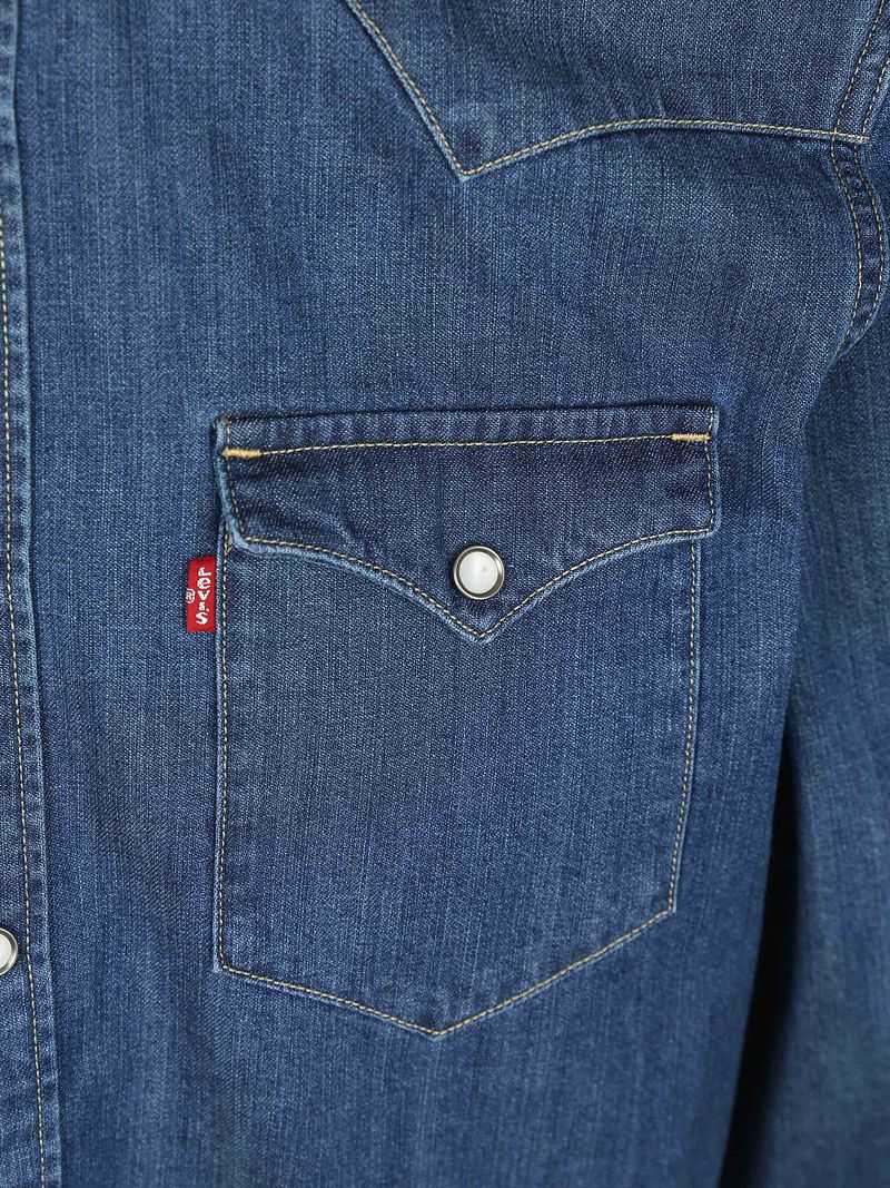 Levi's Barstow Western Hemd Mid Blau - Größe L günstig online kaufen