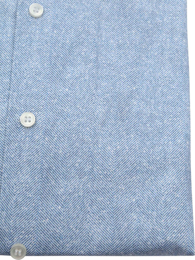 OLYMP Hemd Level 5 24/Seven Herringbone Blau - Größe 38 günstig online kaufen