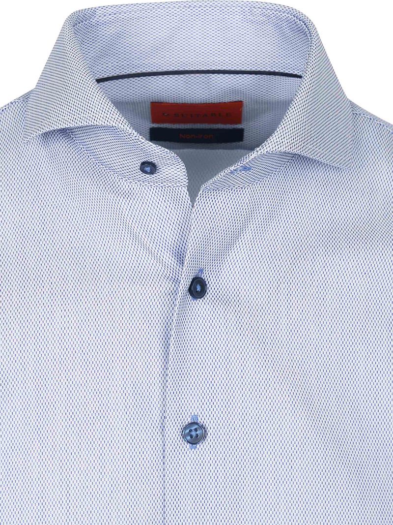 Suitable Hemd Jacquard Luxe Blau - Größe 38 günstig online kaufen