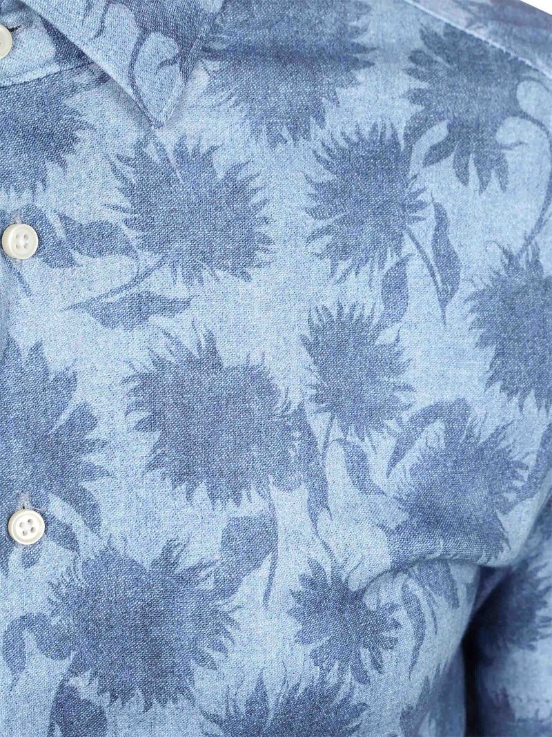 Desoto Short Sleeve Hemd Druck Bleached Denim - Größe 3XL günstig online kaufen