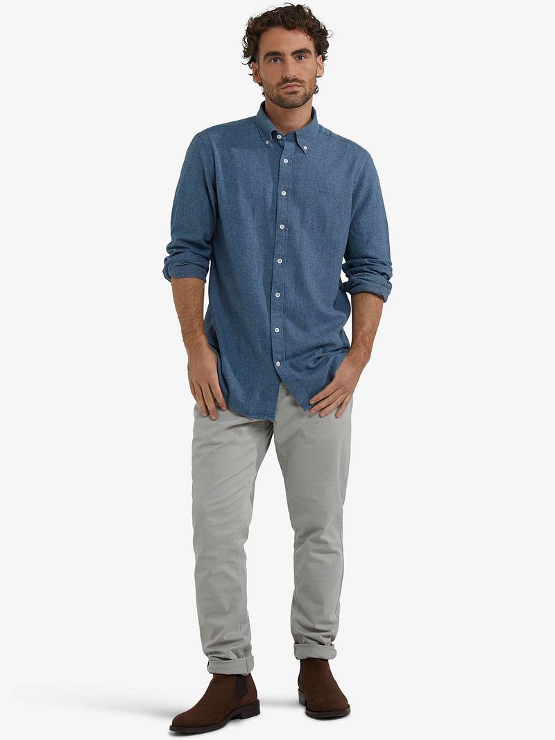 McGregor Hemd Flanell Melange Blau - Größe S günstig online kaufen