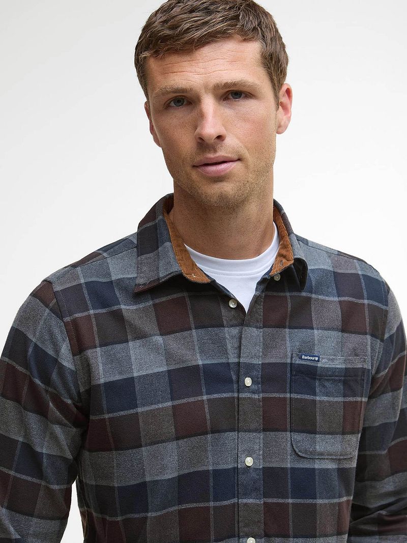 Barbour Valley Hemd Karo Braun Anthrazit - Größe XL günstig online kaufen