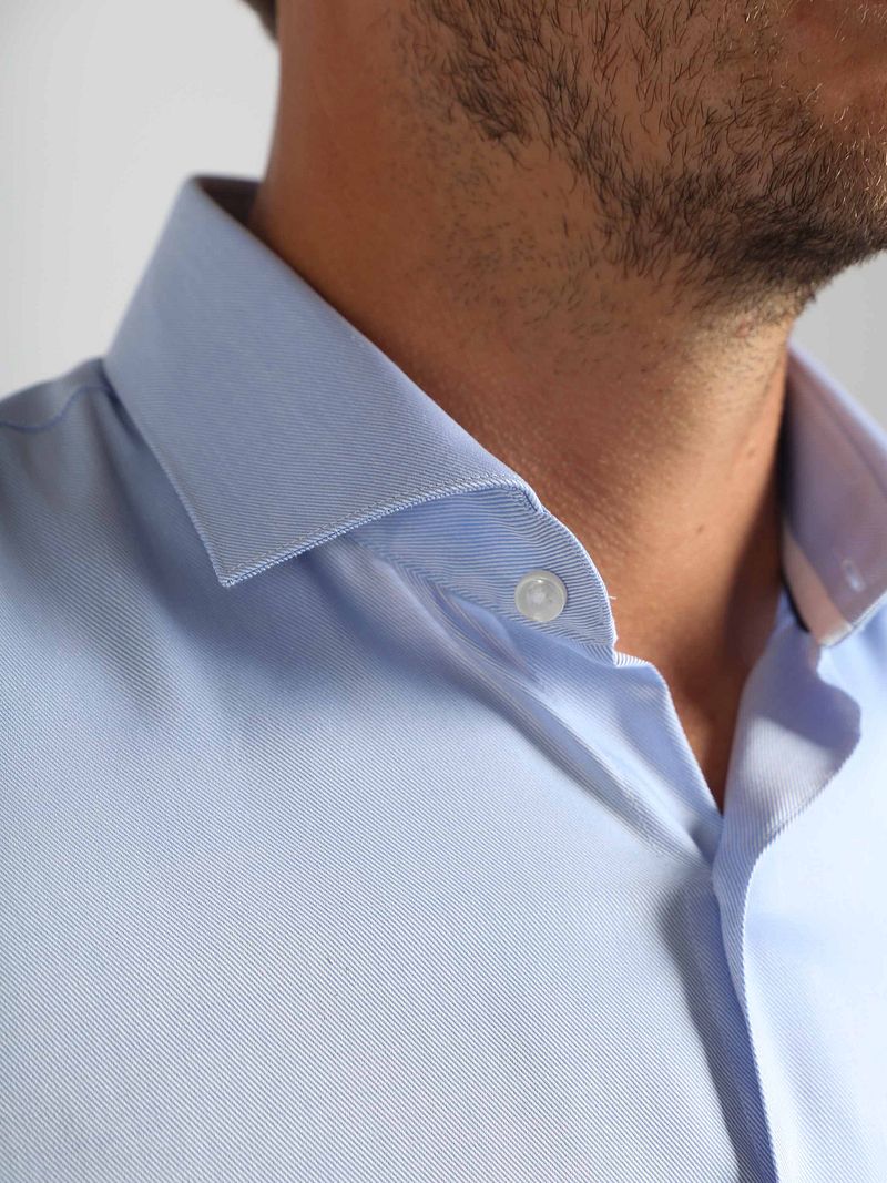 Suitable Hemd Knitted Piqué Hellblau - Größe 39 günstig online kaufen