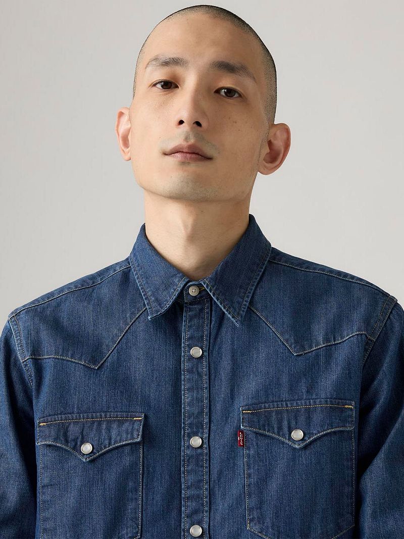 Levi's Barstow Western Hemd Mid Blau - Größe S günstig online kaufen