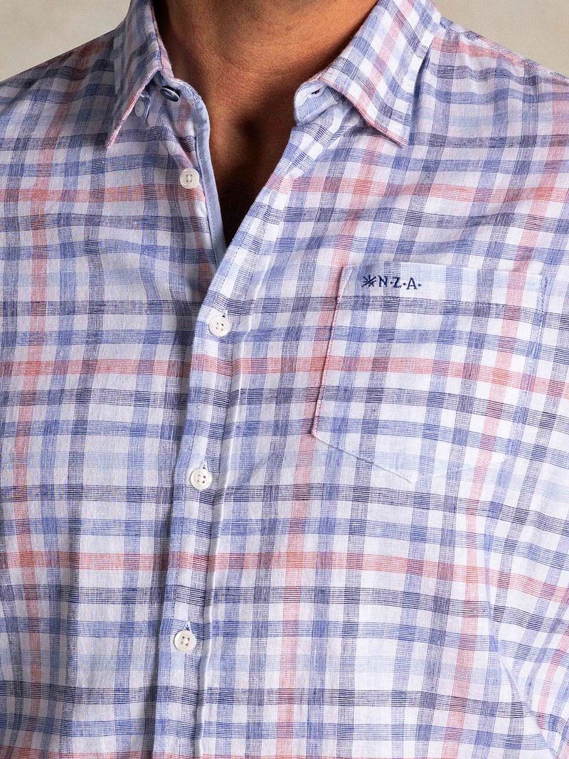 NZA Shirt Picton Linen Blend Karos Multicolour - Größe L günstig online kaufen