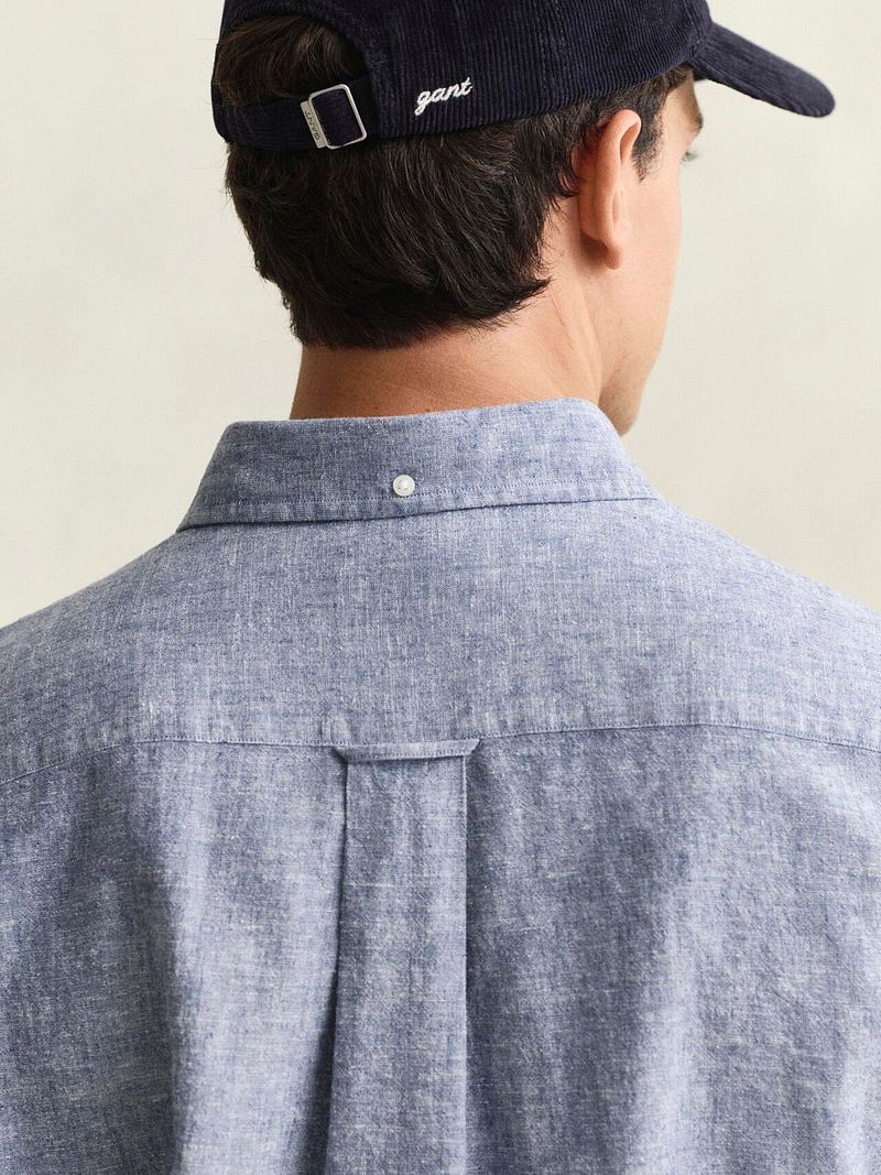 Gant Hemd Cotton Linen Blau  - Größe L günstig online kaufen