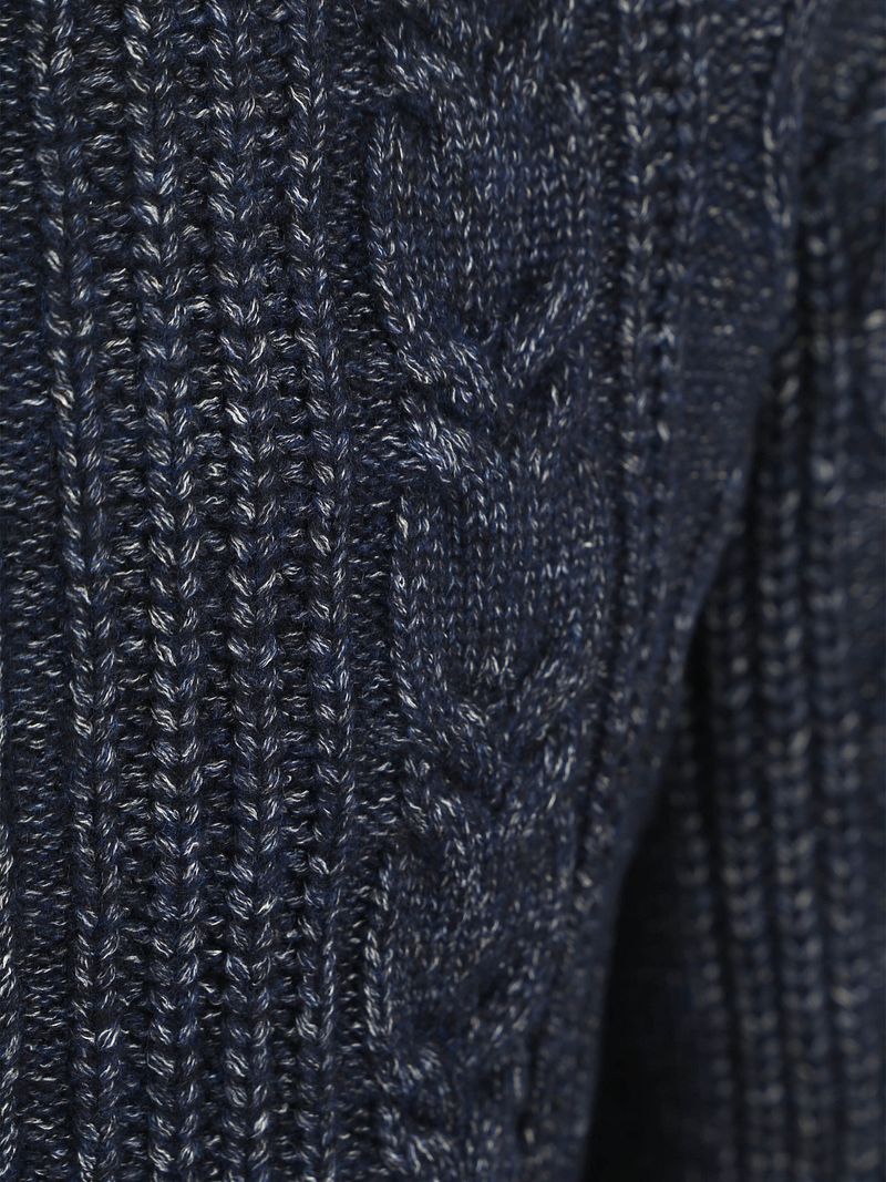 State Of Art Strickjacke Cable Zip Melange Navy - Größe XL günstig online kaufen
