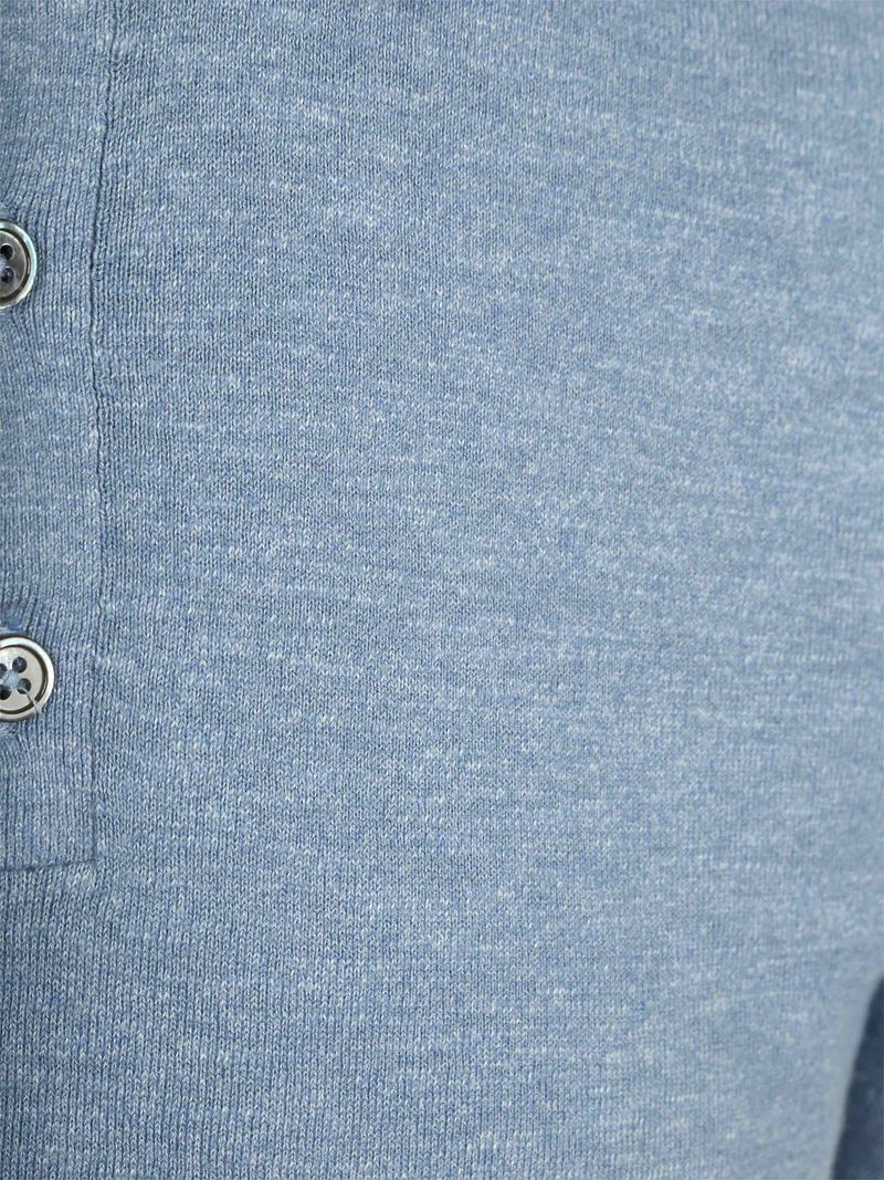 Suitable Knitted Poloshirt Cotton Linen Blau - Größe XL günstig online kaufen