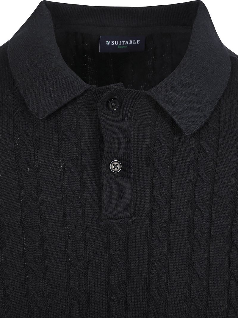 Suitable Respect Poloshirt Knit Cable Navy - Größe L günstig online kaufen