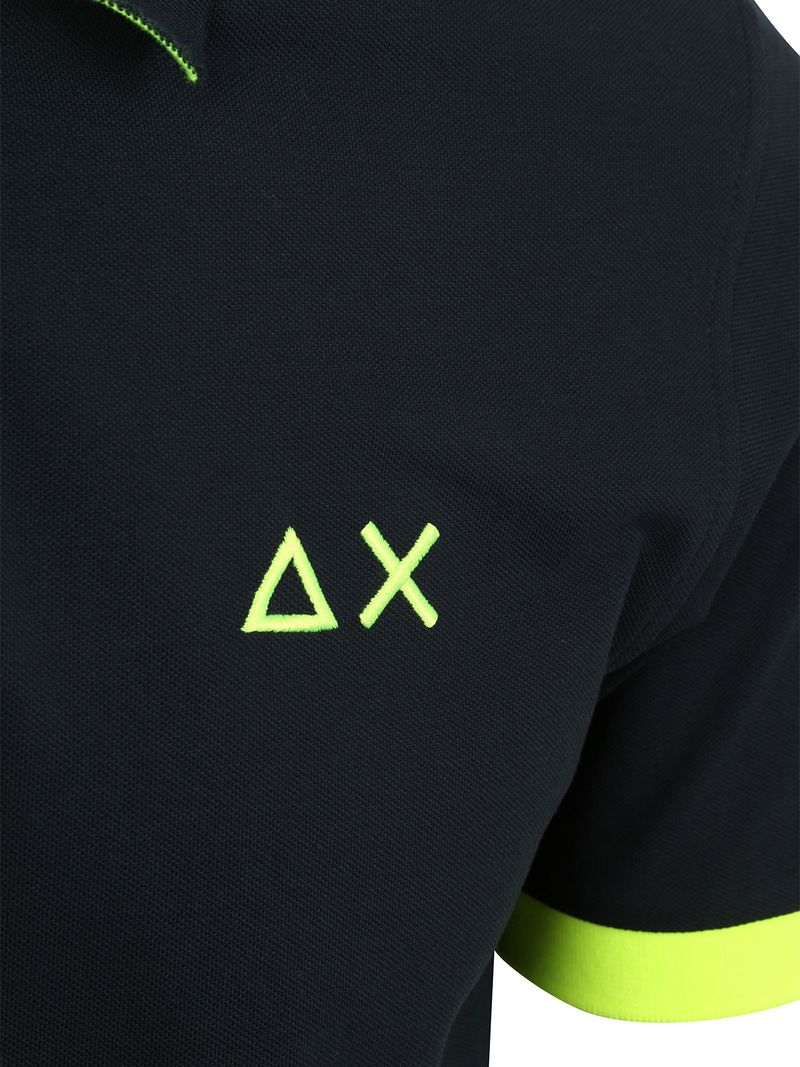 Sun68 Poloshirt Big Logo Fluo Navy  - Größe L günstig online kaufen