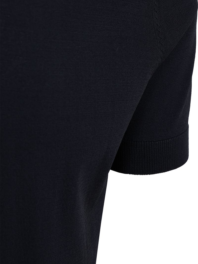 Suitable Knitted Half Zip Poloshirt Dan Navy - Größe M günstig online kaufen