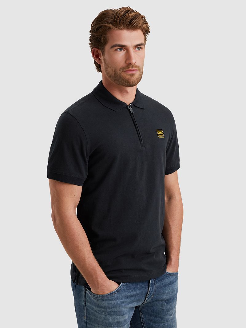 PME Legend Half-Zip Poloshirt Piqué Interlock Navy - Größe L günstig online kaufen