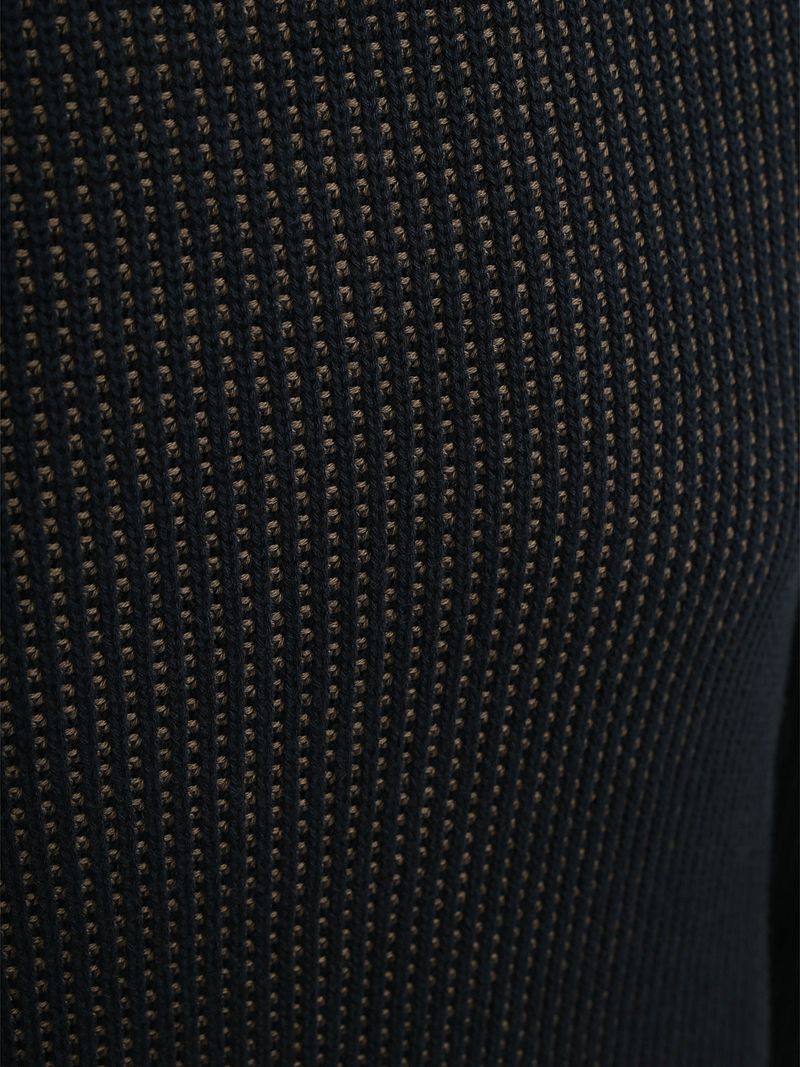 Marc O'Polo Pullover Structured Bi-Colour Navy - Größe XL günstig online kaufen