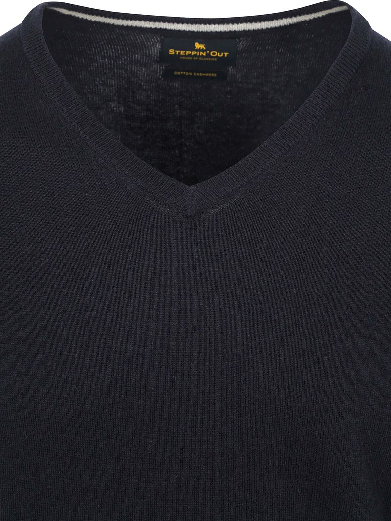 Steppin' Out Pullover Cotton Cashmere V-Ausschnitt Navy - Größe L günstig online kaufen
